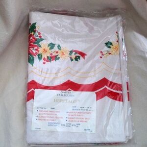 Mid Century New In Package Christmas Table Cloth